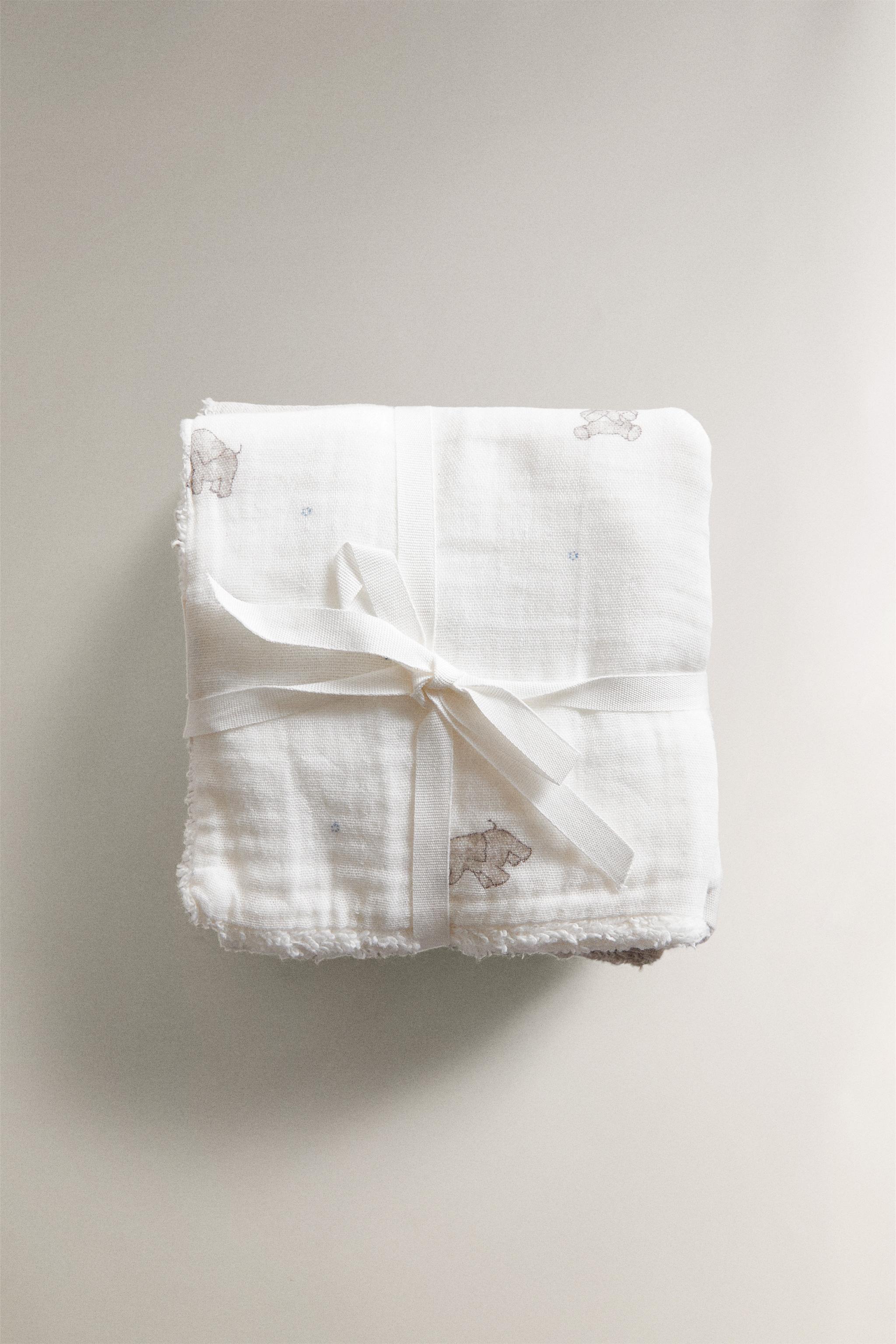 CHILDREN'S MINI ELEPHANT TOWEL (SET OF 3) - Oyster-white