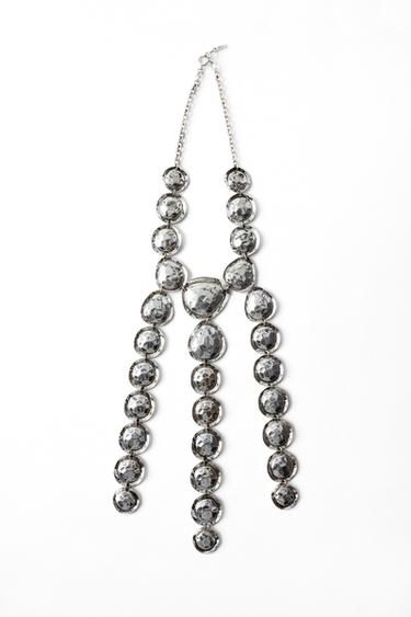 Zara METAL PIECE NECKLACE - Silver