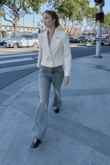 BLAZER CORTA CRUZADA - Crudo de Zara