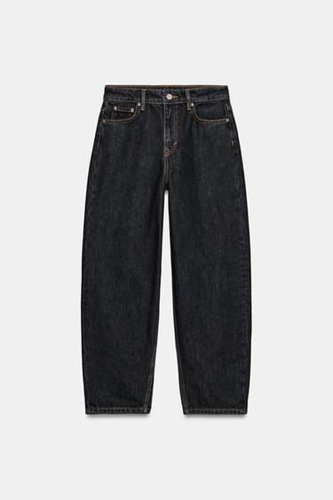 JEANS ZW COLLECTION TAPERED 미드라이즈 - Zara 블루