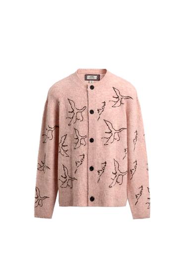 BIRDS EMBROIDERY CARDIGAN SAMUEL DE SABOIA X ZARA - Pink / White by Zara