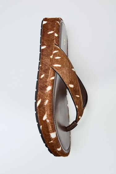 SANDALIA PIEL ESTAMPADA - Multicolor de Zara