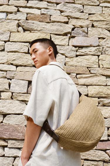 Zara 編織單肩包 - 米白色