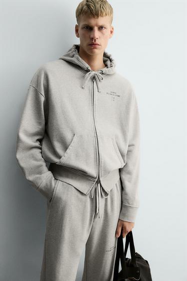 SWEAT À CAPUCHE ZIPPÉ X SR_A - Gris chiné de Zara - Image 4