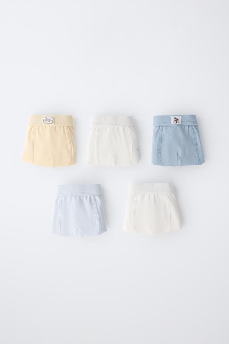 2-6 YEARS / FIVE-PACK OF CIRCUS BOXERS — Blue / White