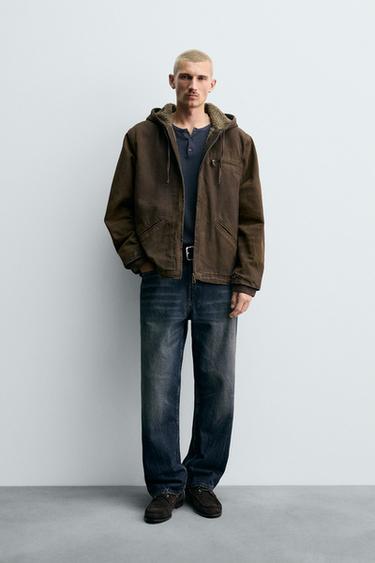 VESTE EFFET DÉLAVÉ VINTAGE - Marron de Zara