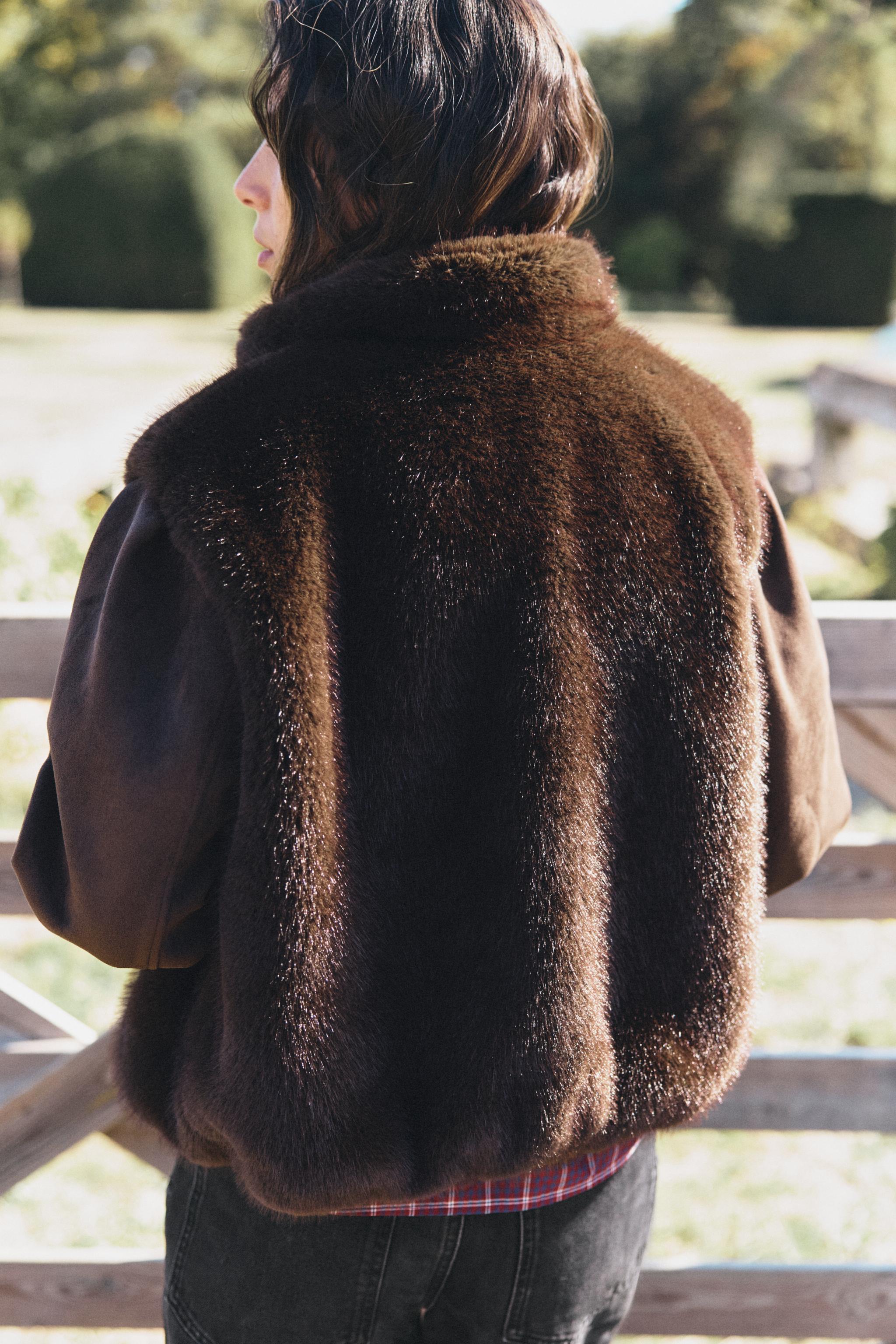 BLOUSON COMBINÉ EFFET FOURRURE
