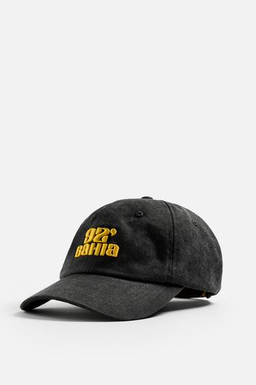 Zara CONTRAST EMBROIDERY CAP - Dark gray