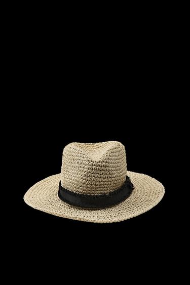 HUT MIT FARBLICH ABGESETZTEM BAND - Hellbeige von Zara