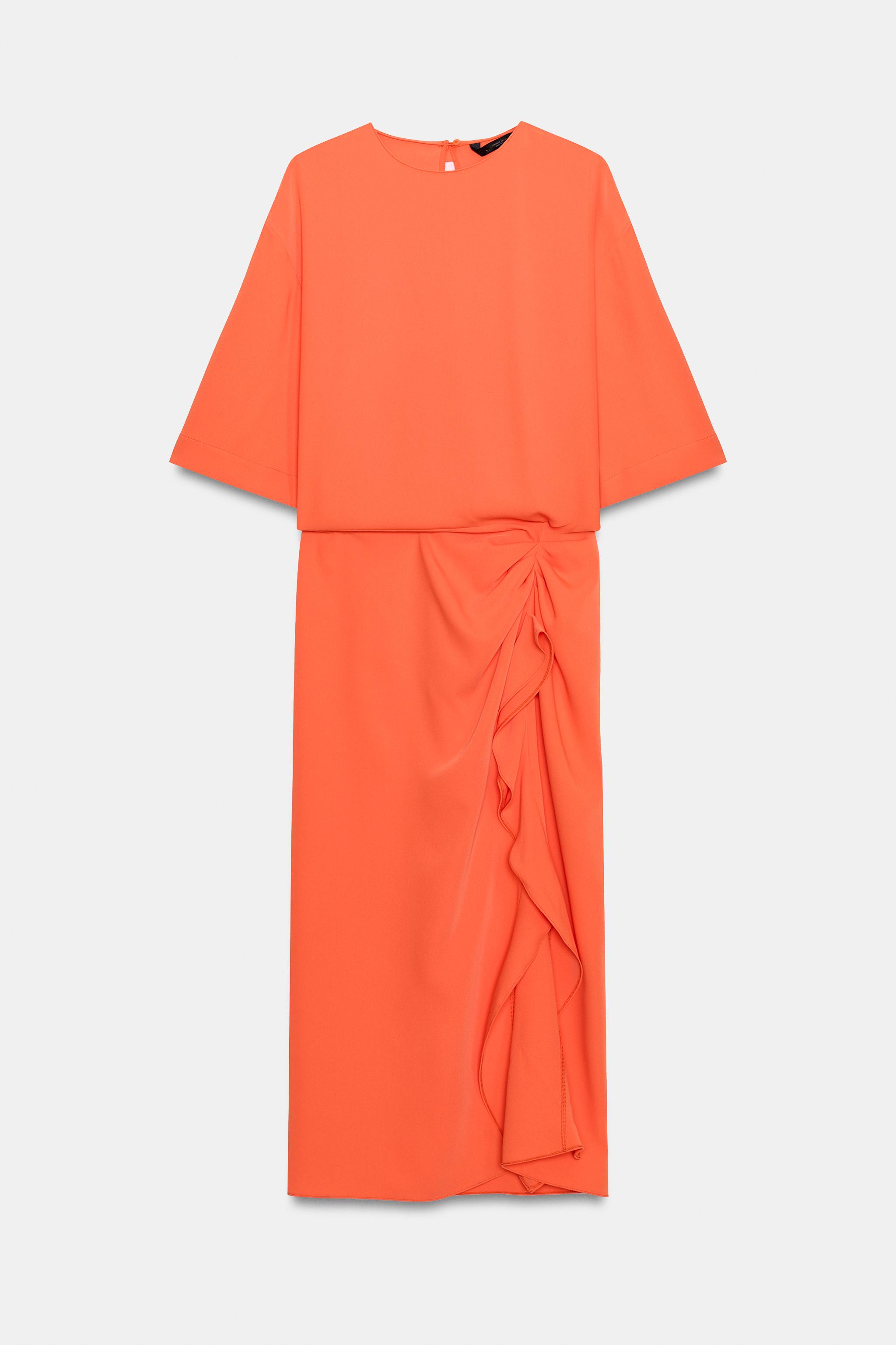ZW COLLECTION DRAPED MIDI DRESS