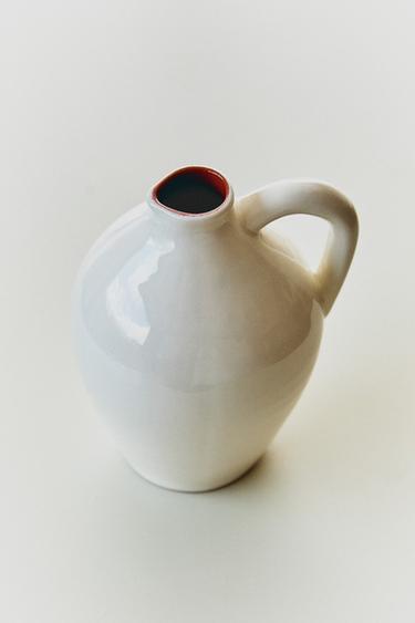 EARTHENWARE JUG WITH HANDLE - White by Zara