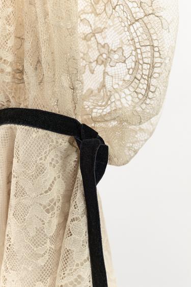 TOP DENTELLE VOLANTS ZW COLLECTION LIMITED EDITION - Marron clair de Zara - Image 4