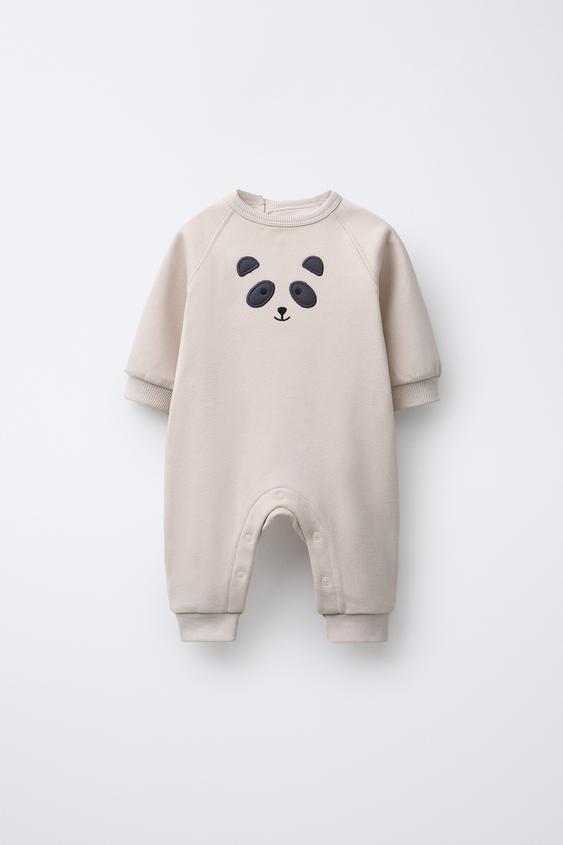 COMBINAISON EN MOLLETON BRODÉ OURS