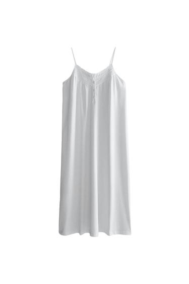 EMBROIDERED COTTON NIGHTDRESS - White by Zara