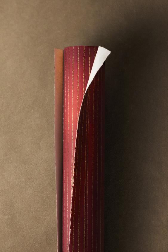 CHRISTMAS GLITTER STRIPE WRAPPING PAPER - White by Zara - Image 0