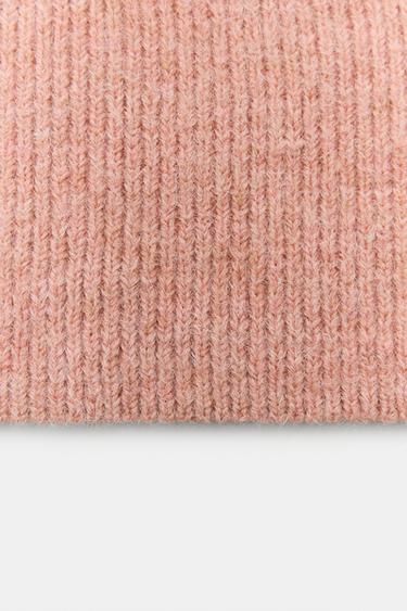 RIBBED KNIT BEANIE HAT - Pink by Zara - Image 1