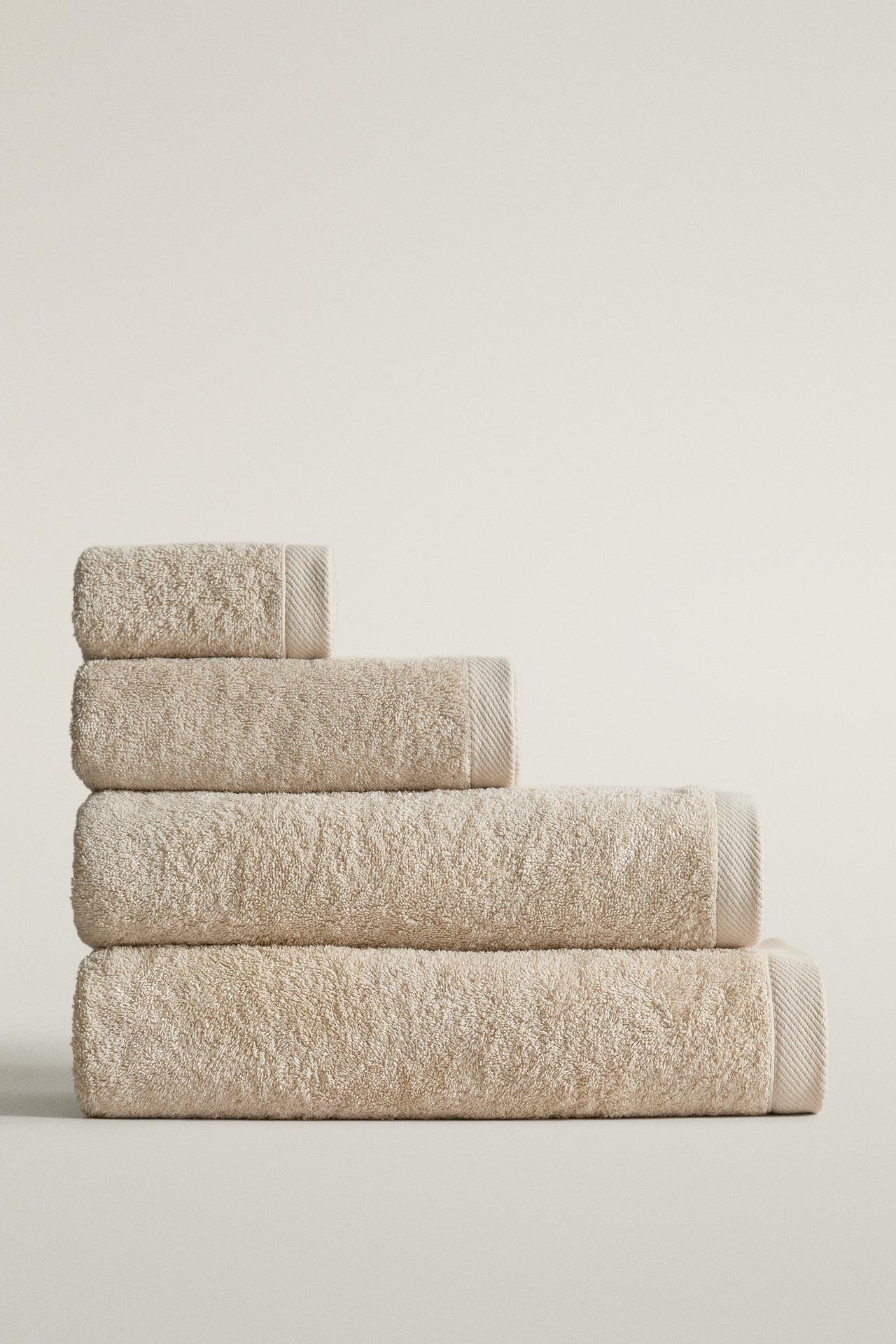 SOLID COTTON TERRYCLOTH BATH TOWEL (500 GSM) — Sand