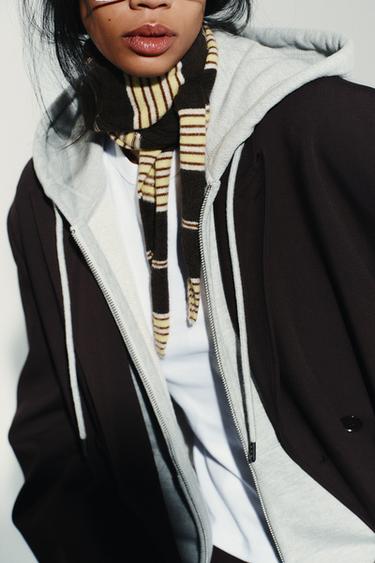 STRIPED KNITTED BANDANA - Brown by Zara - Image 2