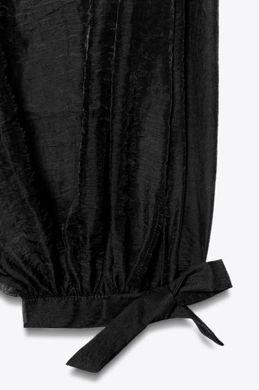 ZW COLLECTION TIE HEM BLOOMER TROUSERS - Black by Zara - Image 5