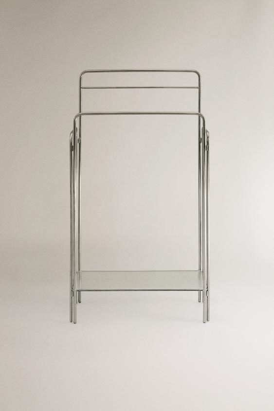 PORTE-SERVIETTES ACIER ET VERRE - Gris de Zara - Image 0