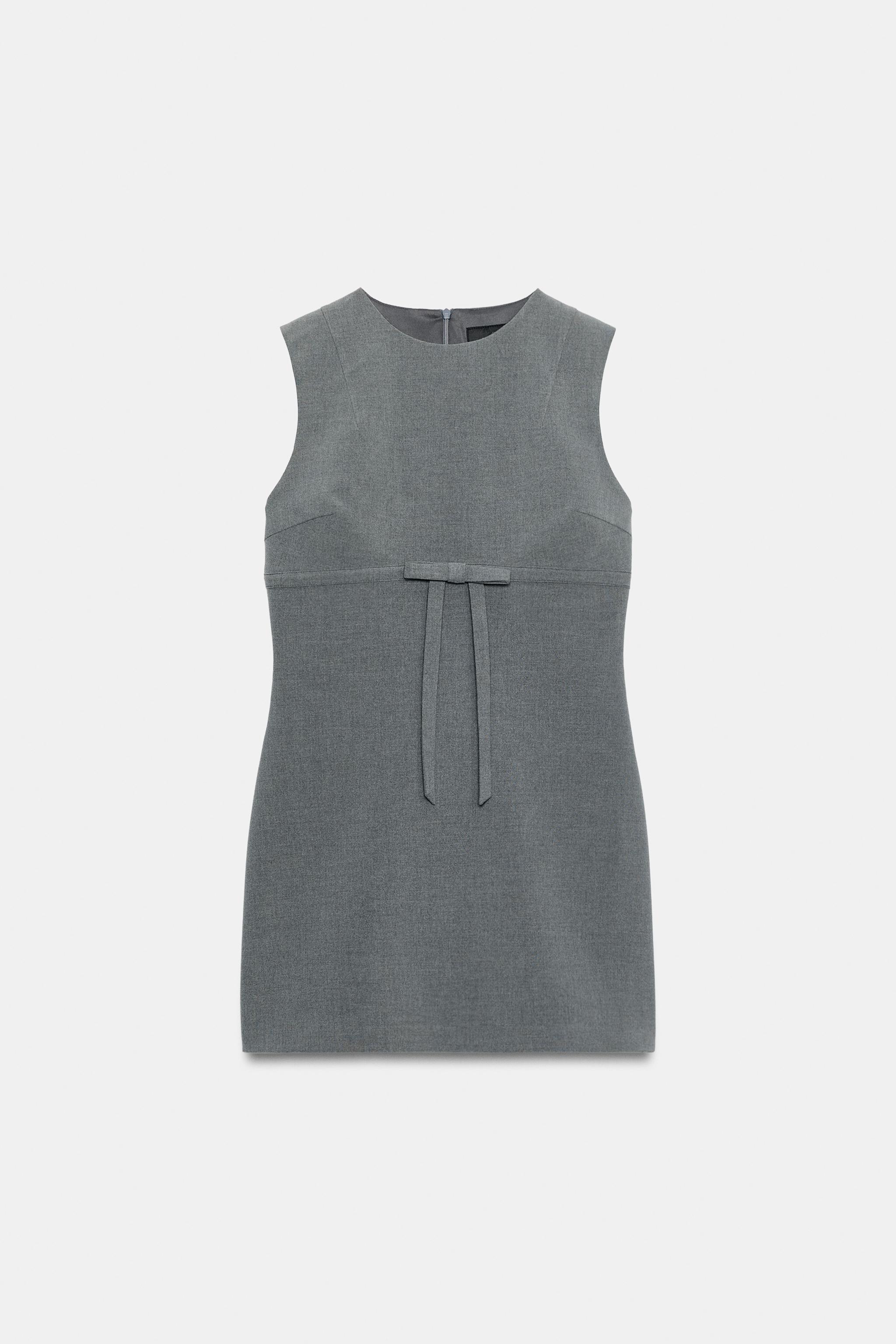 MINI DRESS WITH BOW - Light grey | ZARA South Africa