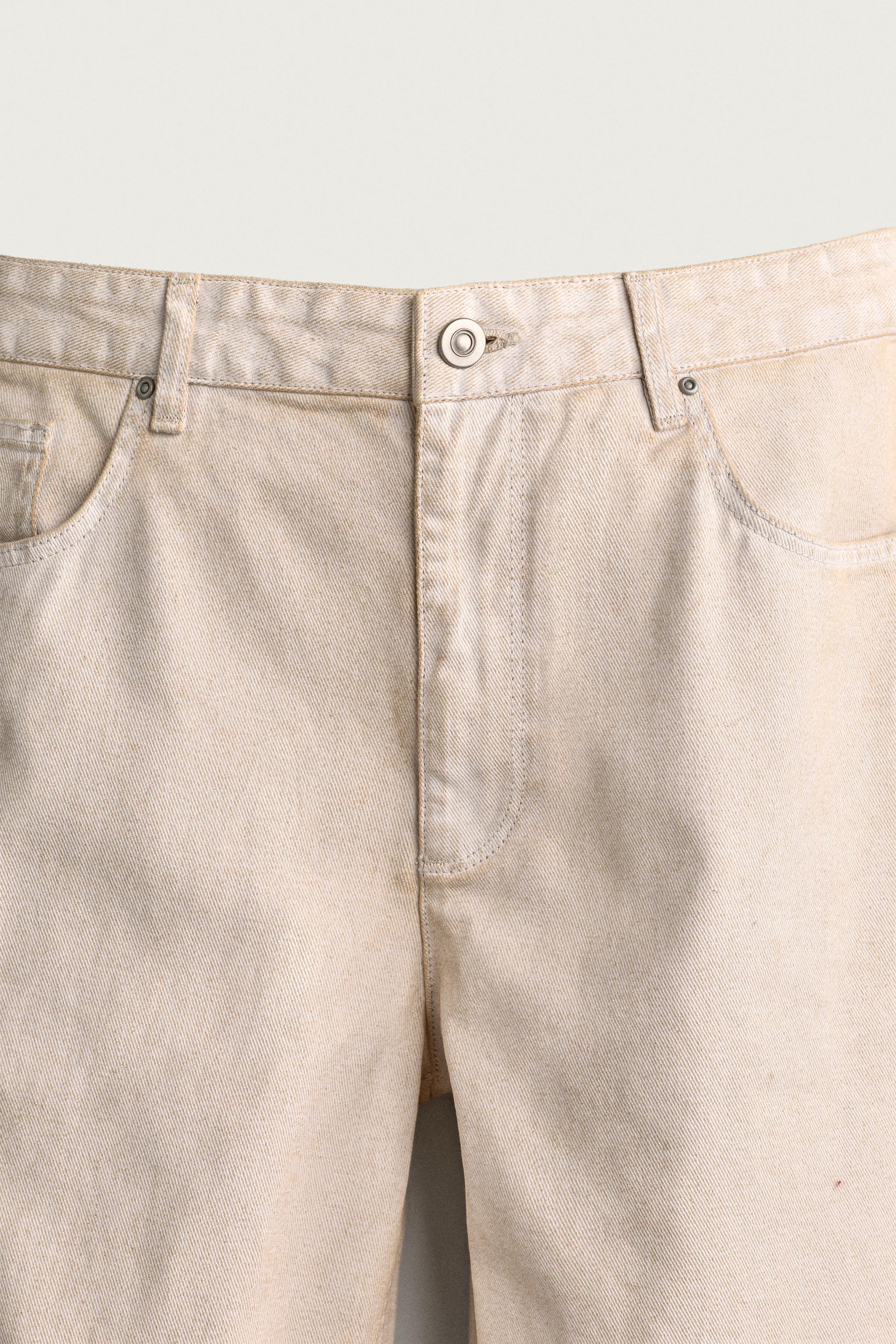 WASHED STRAIGHT-FIT PANTS