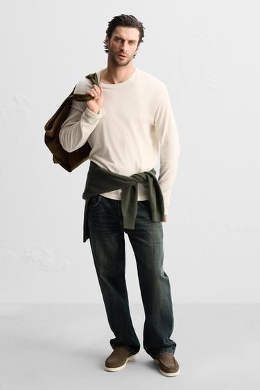 Zara CASUAL LEATHER LOAFERS - Brown - Image 0