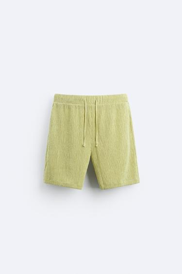 TEXTURED BERMUDA SHORTS - Pistachio by Zara