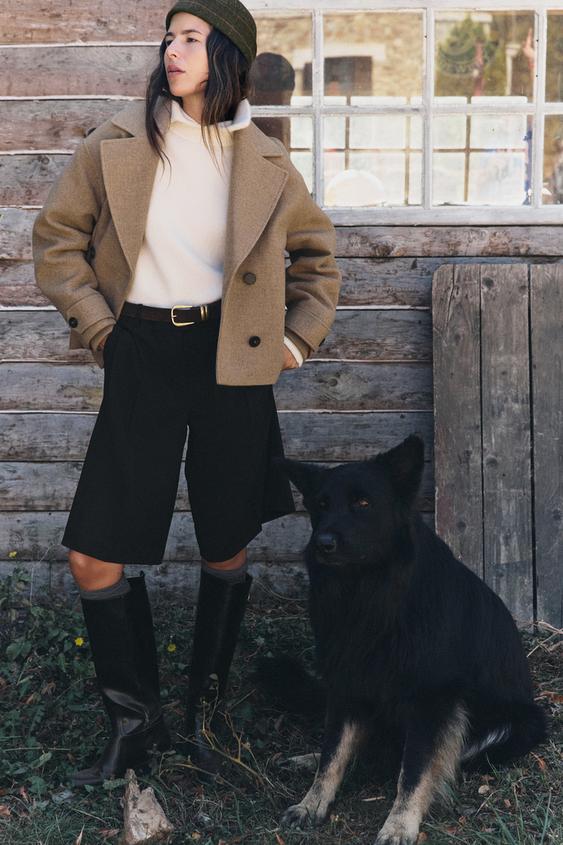 SOFT SHORT DOUBLE-BREASTED COAT - Mink by Zara - Image 0