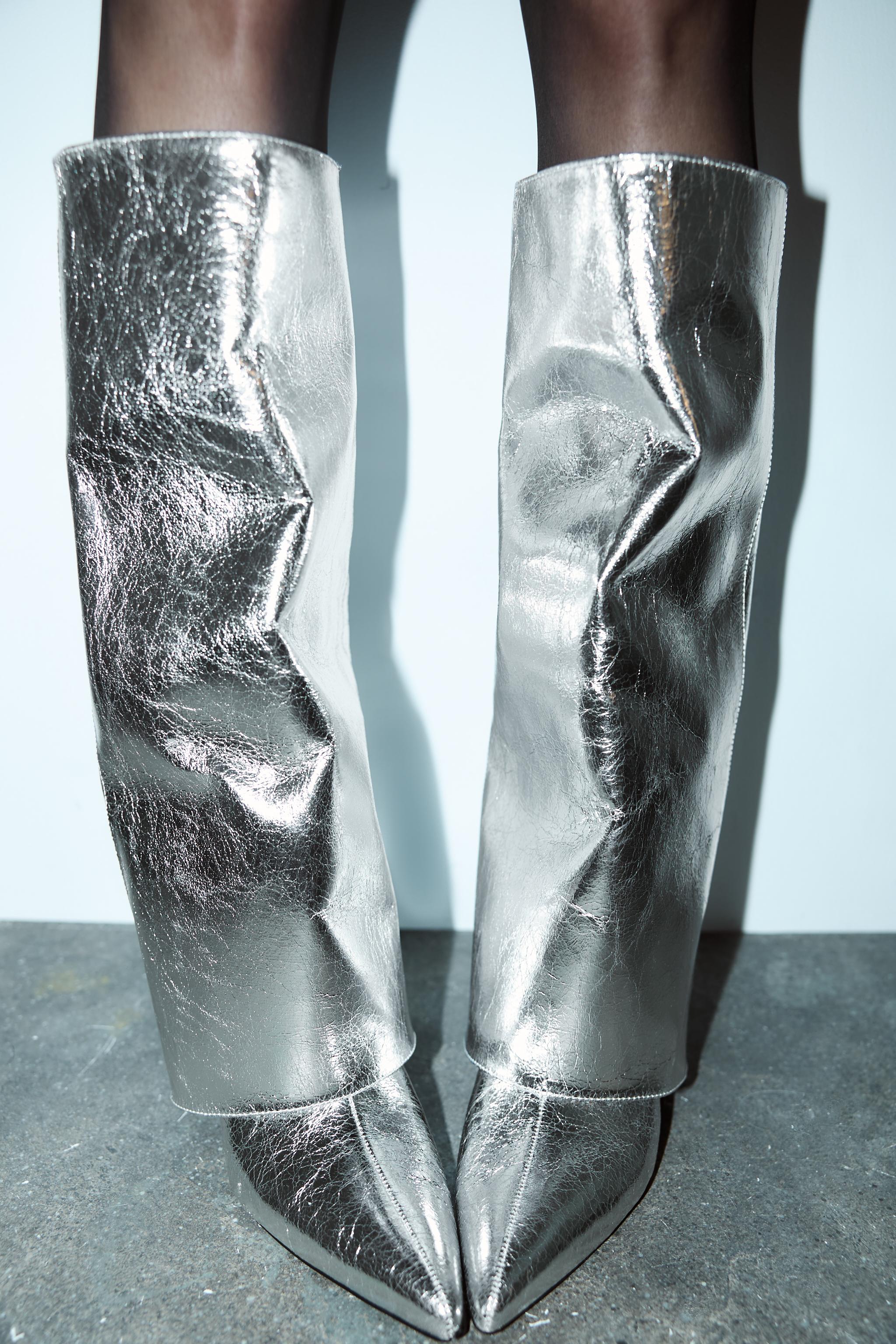 Silver shop boots zara