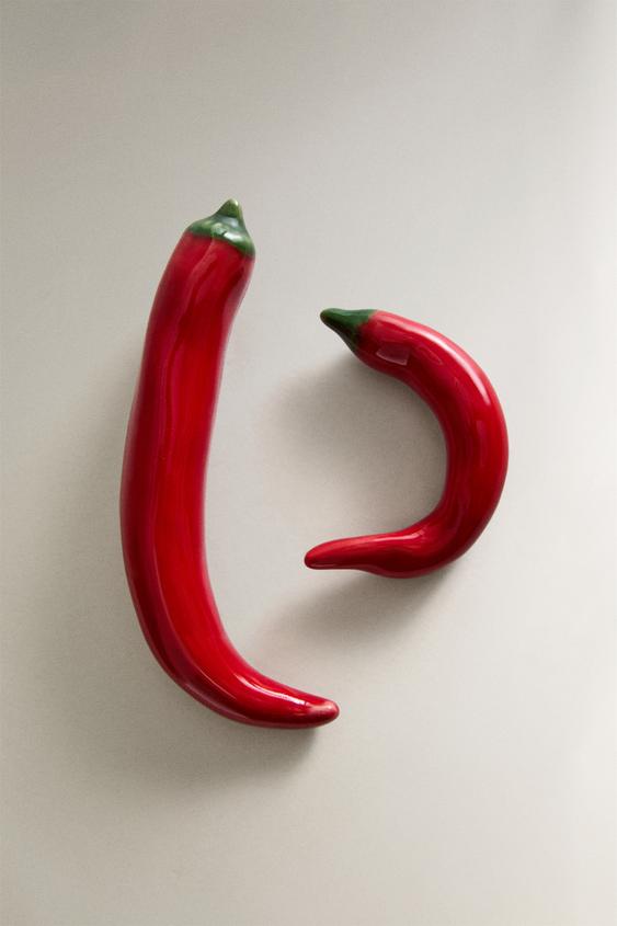 Zara CERAMIC PEPPERS (PACK OF 2) - 紅色 - 圖片 0