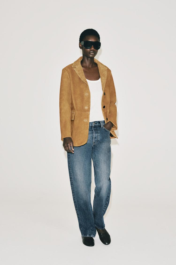 CHAQUETA OVERSIZE DE GAMUZA 100% COLECCIÓN ZW 5