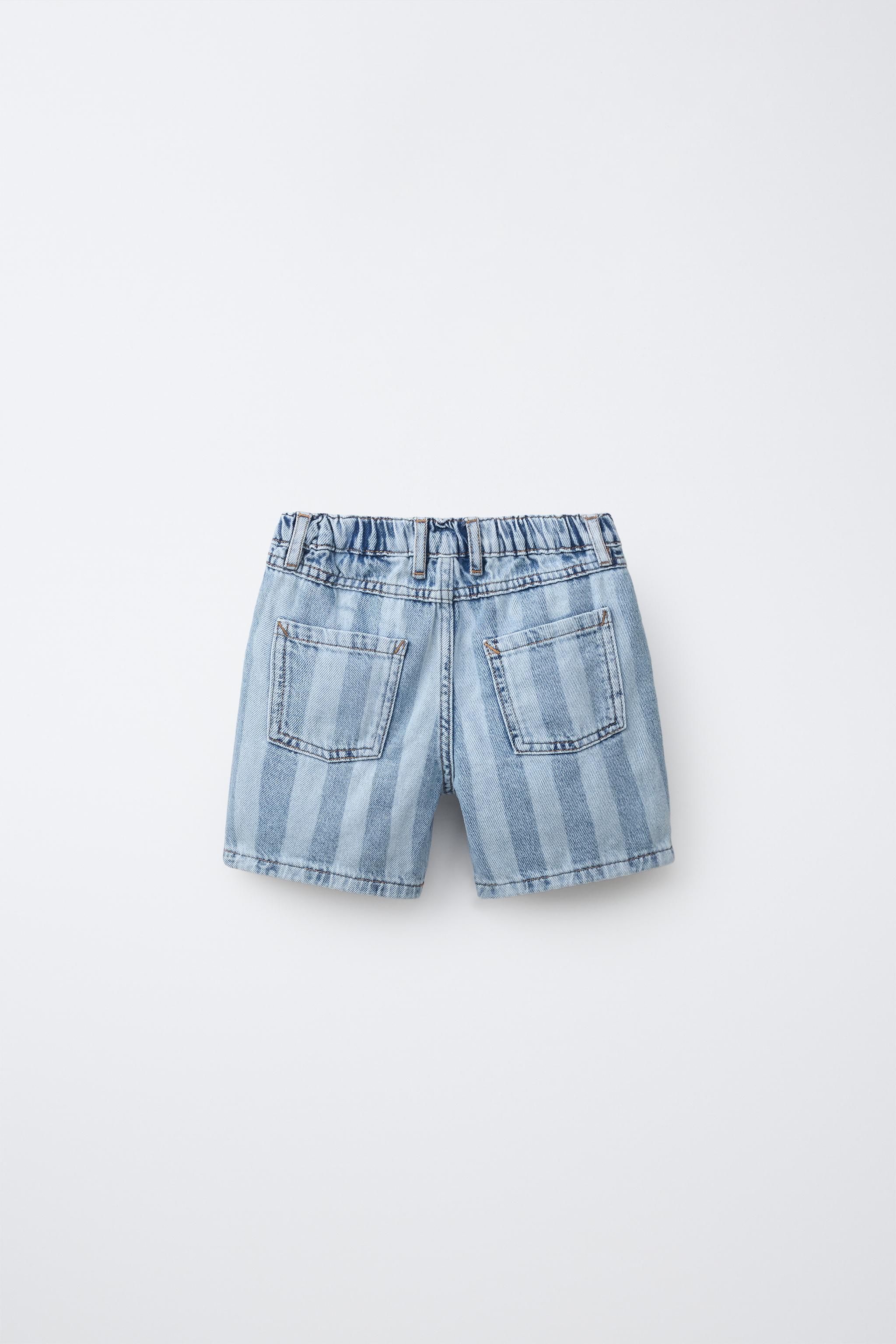 Детские шорты Zara STRIPED DENIM SHORTS — фото 2