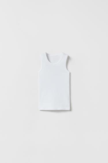 2-6 ANS/ LOT TROIS T-SHIRTS SANS MANCHES BASIQUES - Blanc de Zara - Image 1