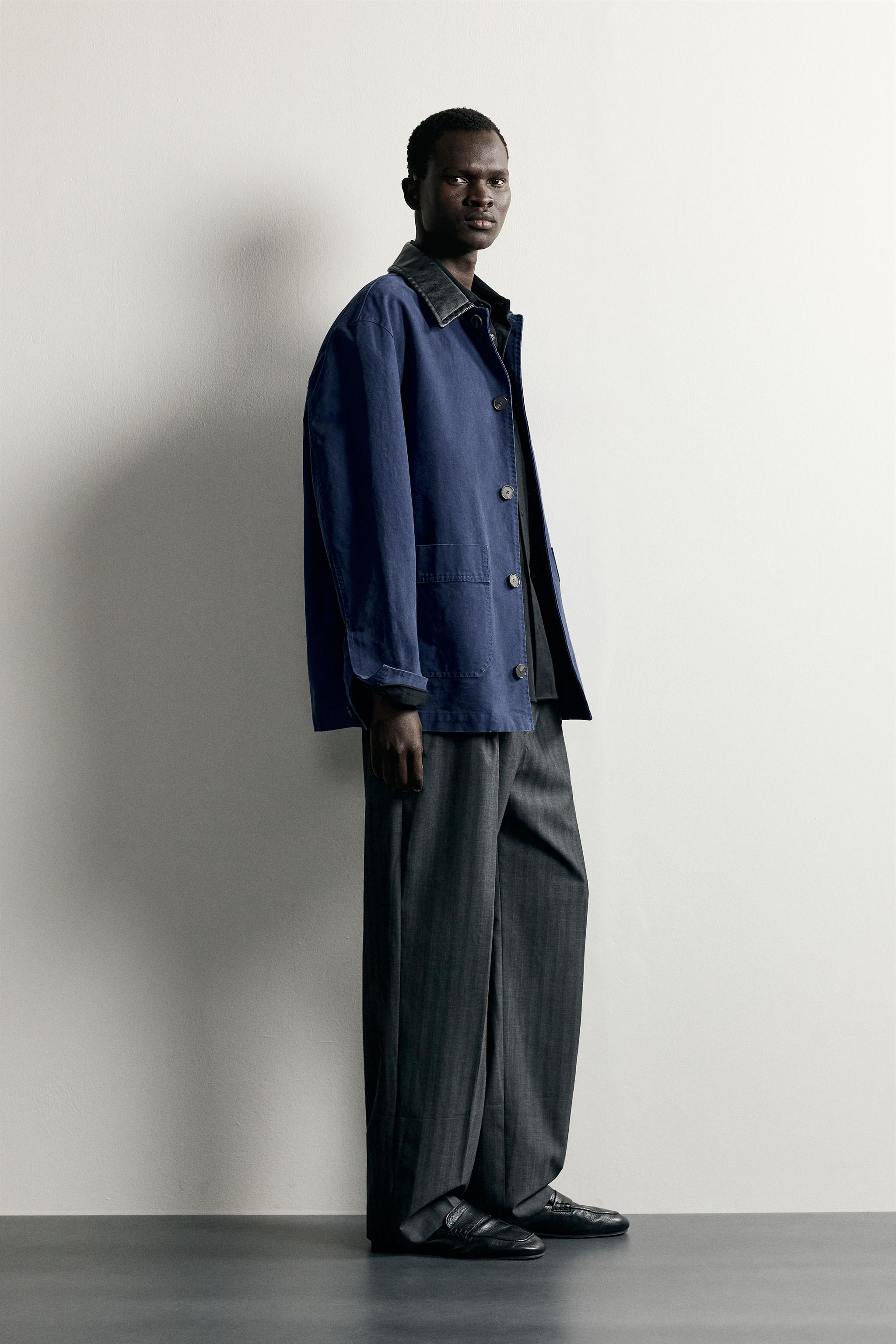 CONTRAST COLLAR OVERSHIRT