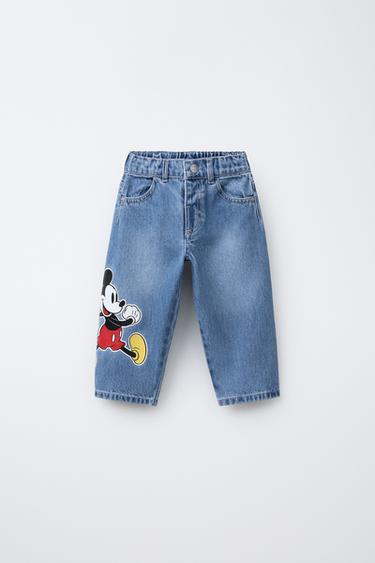MICKEY MOUSE © DISNEY BAGGY JEANS - Mid-blue by Zara - Image 0