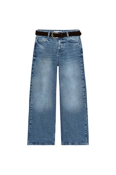 JEANS Z.10 CULOTTE TIRO ALTO CINTURÓN - Azul medio de Zara