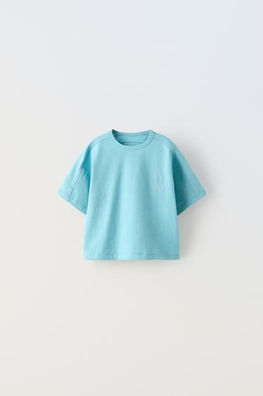 T-SHIRT BRODÉ - Bleu roi de Zara