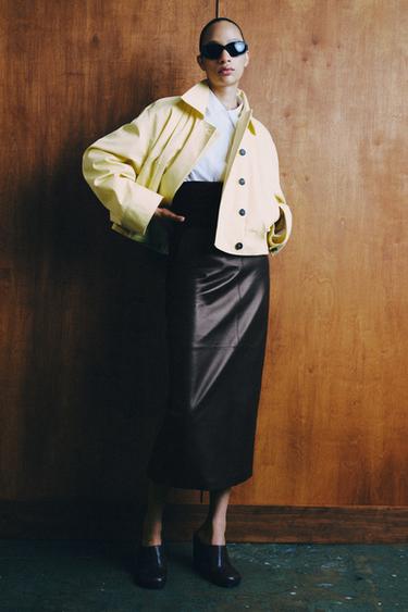 Zara ZW COLLECTION 短版外套 - 黃色