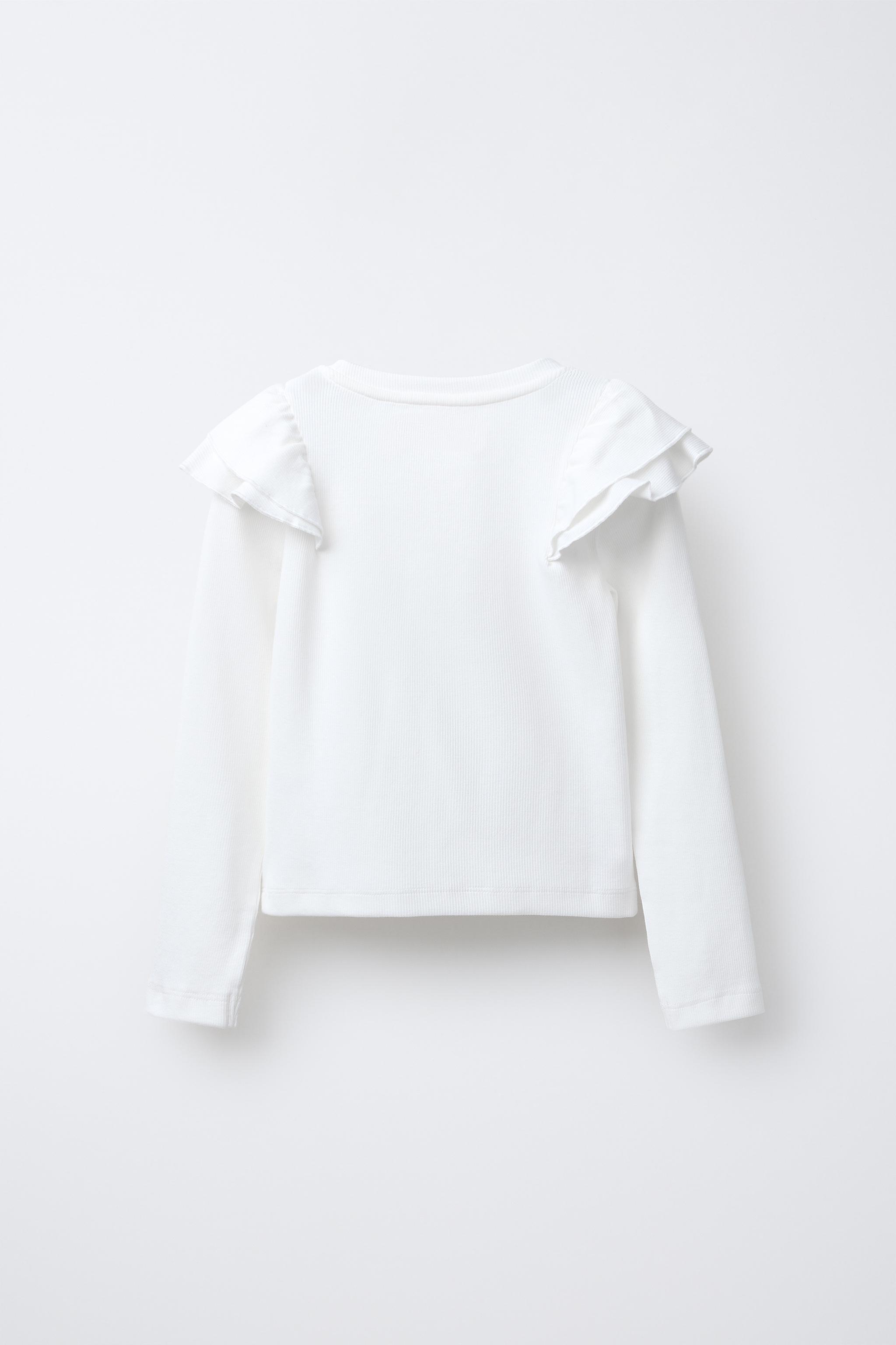 新品 タグ付 OBLI オブリ フリルスウェット ホワイト no brand（ノーブランド）の「サメ袖刺繍BIGスウェット/オフ