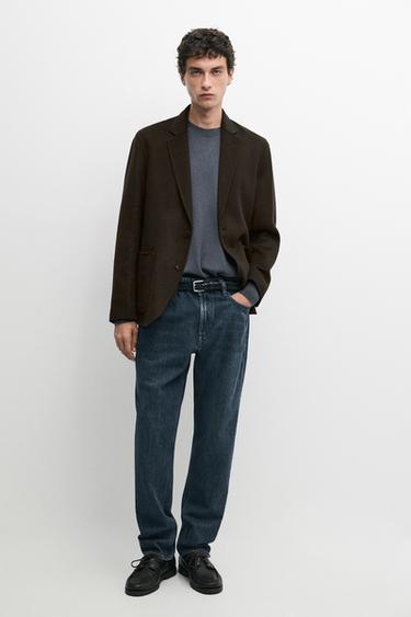 Zara Double-layer wool blend blazer - Chocolate - Image 0