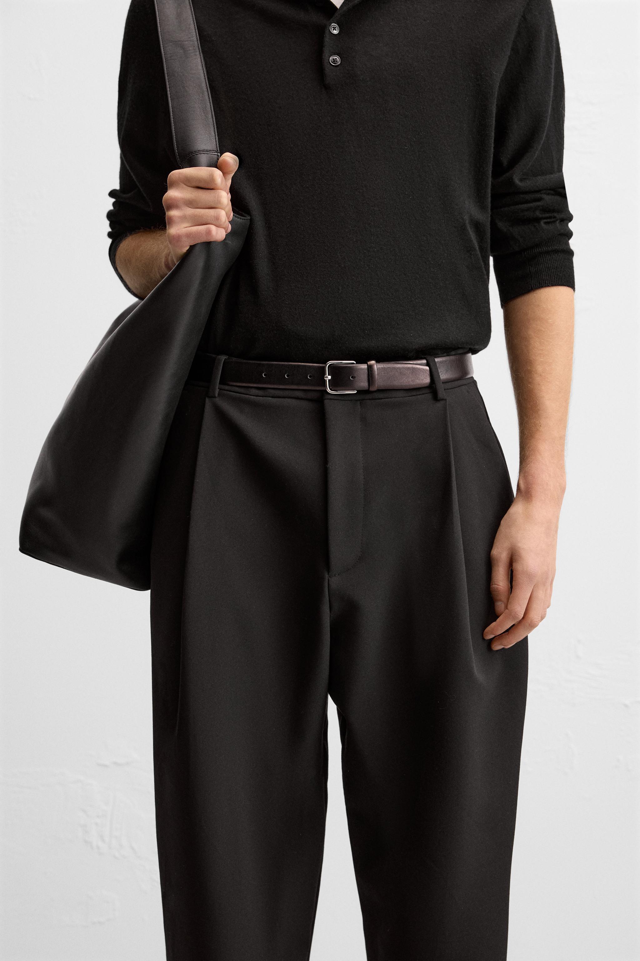 リラックスフィットプリーツパンツ - ブラック | ZARA Japan / 日本