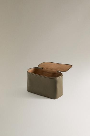 TROUSSE DE TOILETTE CUIR FORMAT MOYEN - Vert kaki de Zara - Image 4