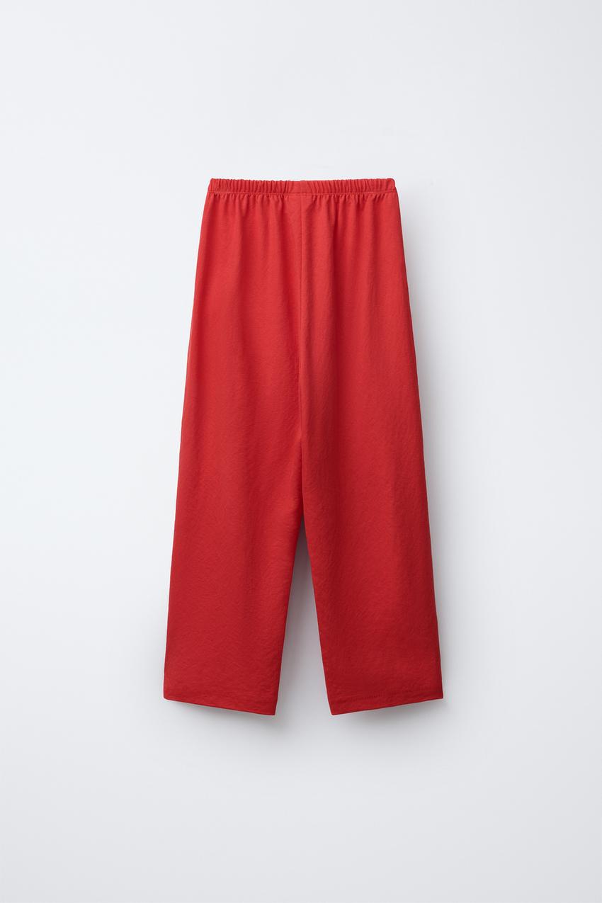 STRAIGHT LEG PIQUÉ PANTS
