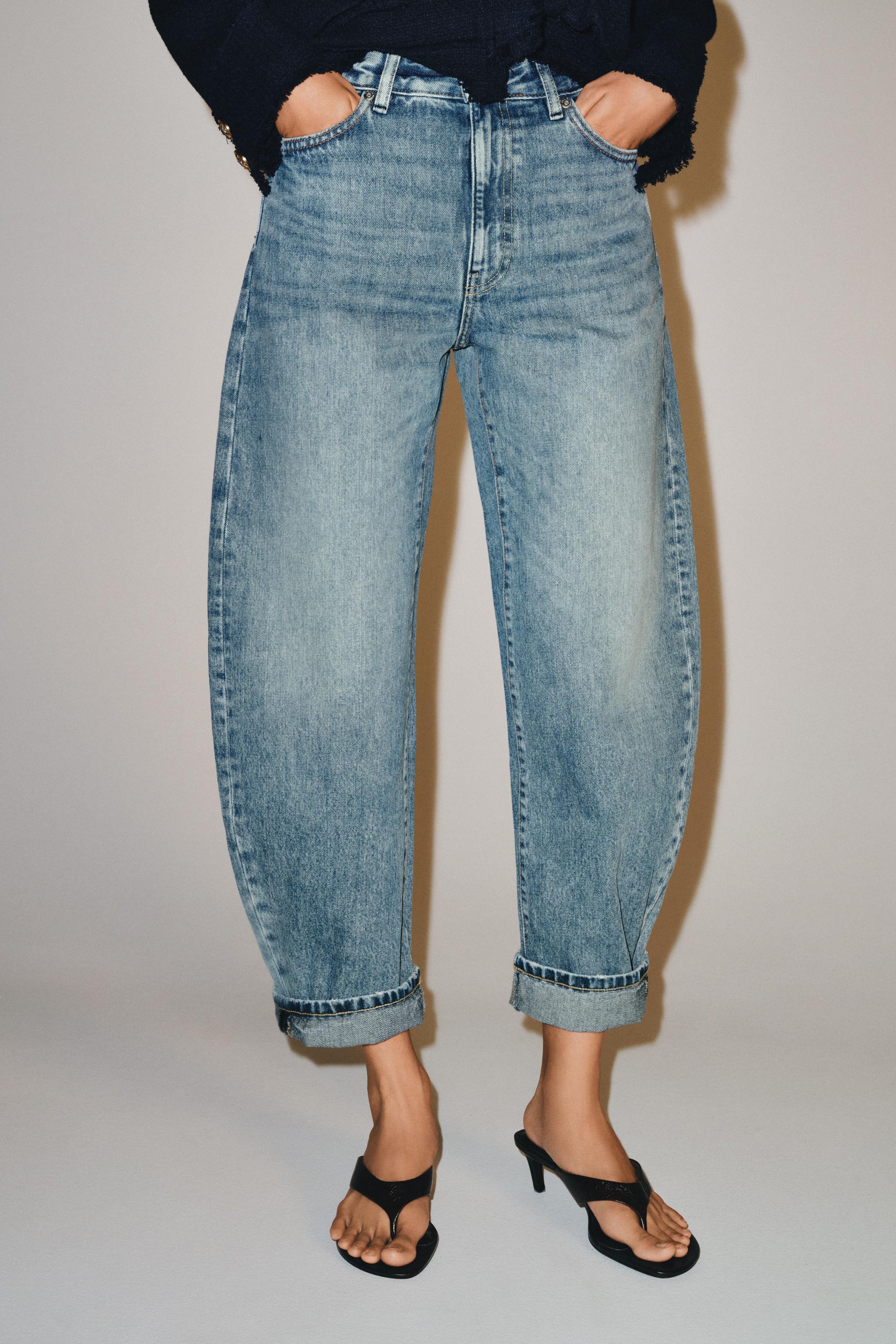 Zara ZW COLLECTION CUFFED BALLOON JEAN görsel 2