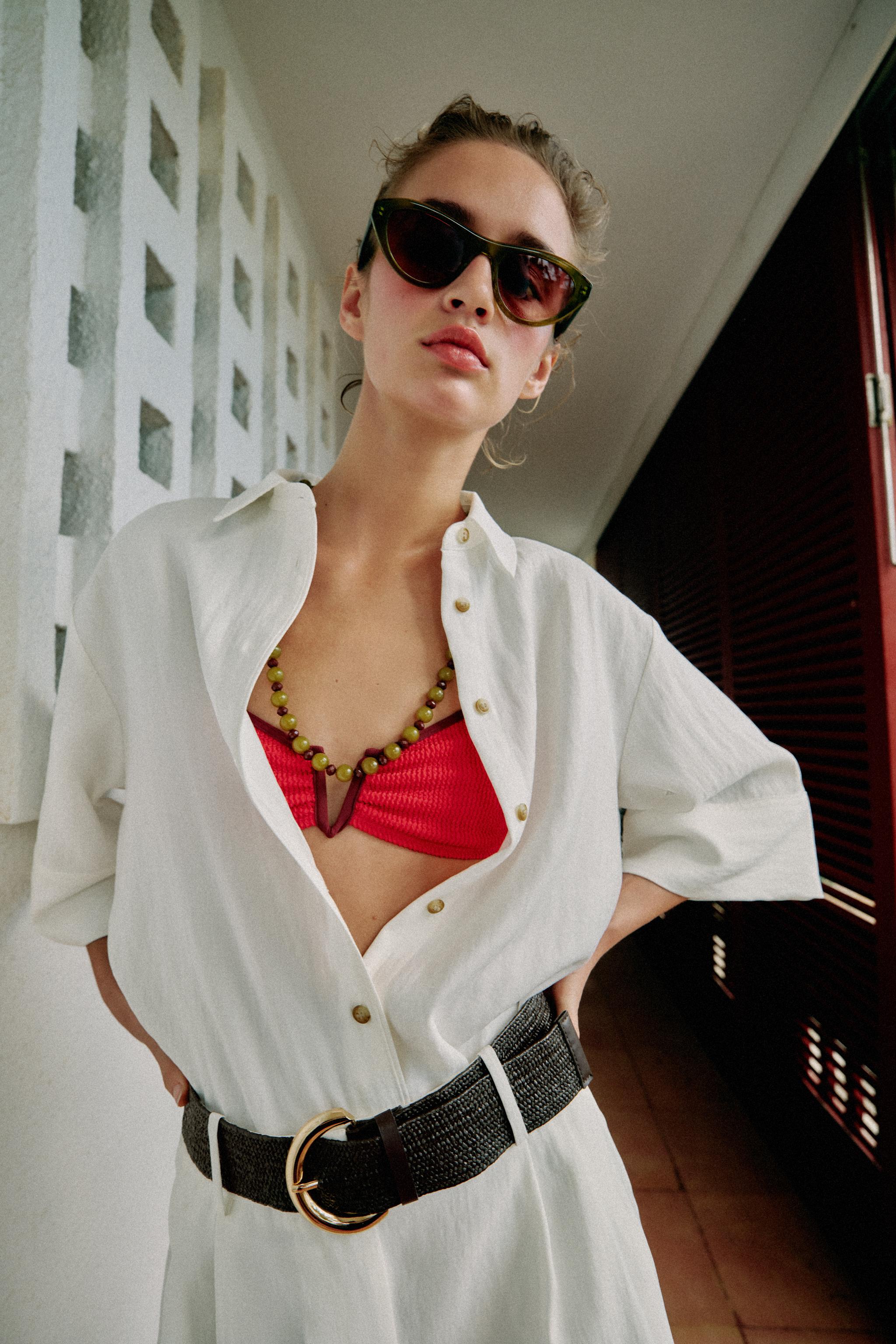 CROPPED SHIRT WITH WIDE SLEEVES