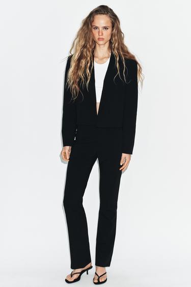 FLARE TROUSERS WITH BELT LOOPS - Black by Zara