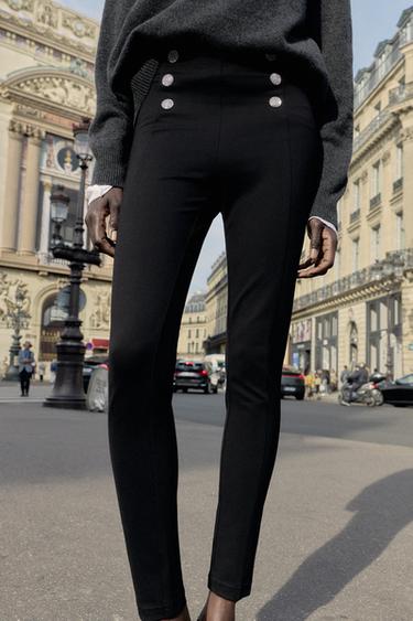 LEGGING À BOUTONS BIJOUX - Noir de Zara - Image 1