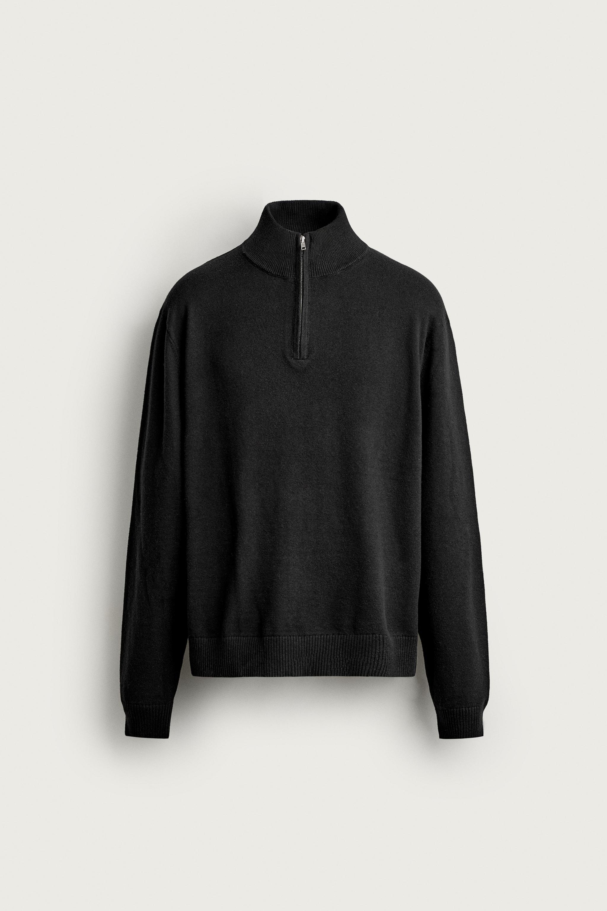 PULL COL ZIPPÉ COTON - LAINE
