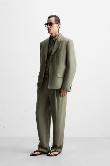 PANTALON DE COSTUME LYOCELL ET LIN - Vison de Zara - Image 3
